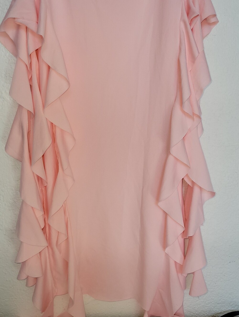 Strapless Pink Ruffle Column Dress - Picture 3 of 10